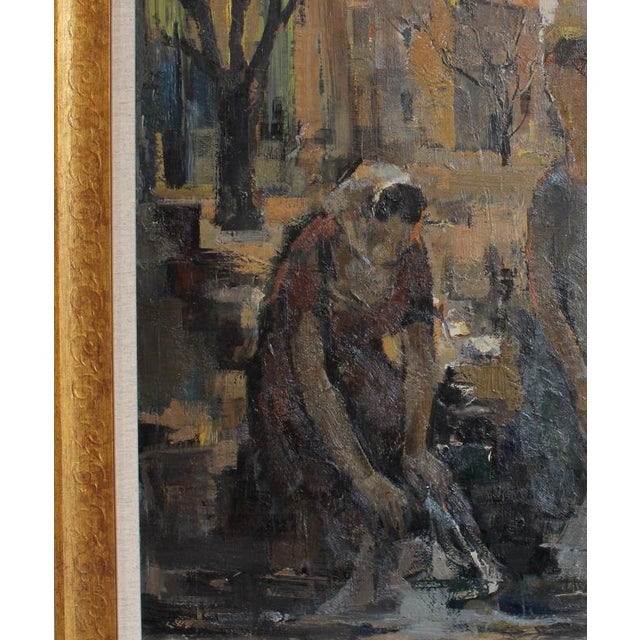 A. Clement, The Washerwomen, 20th Century, Oil Painting on Board, Framed For Sale - Image 4 of 18