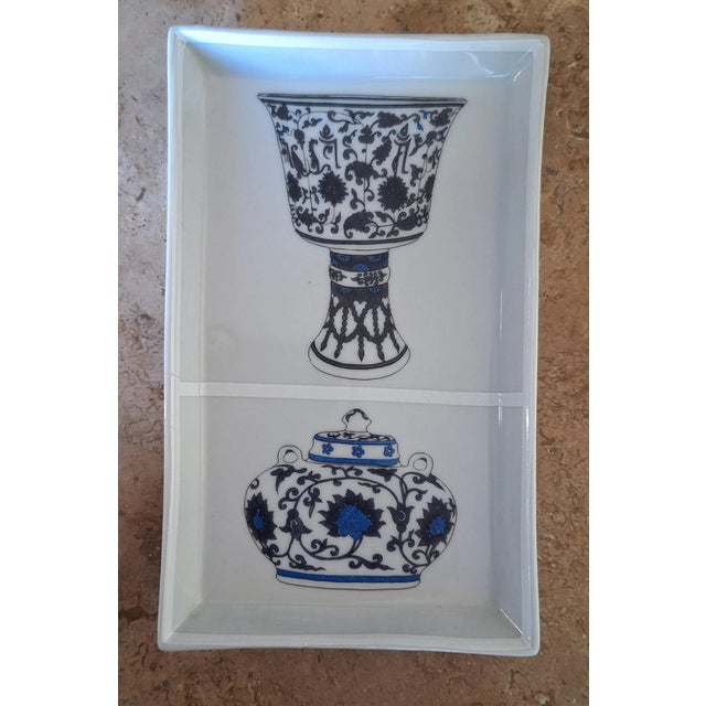 Blue LastCHANCE!Vintage Fabienne Jouvin Paris Trinket Tray For Sale - Image 8 of 11