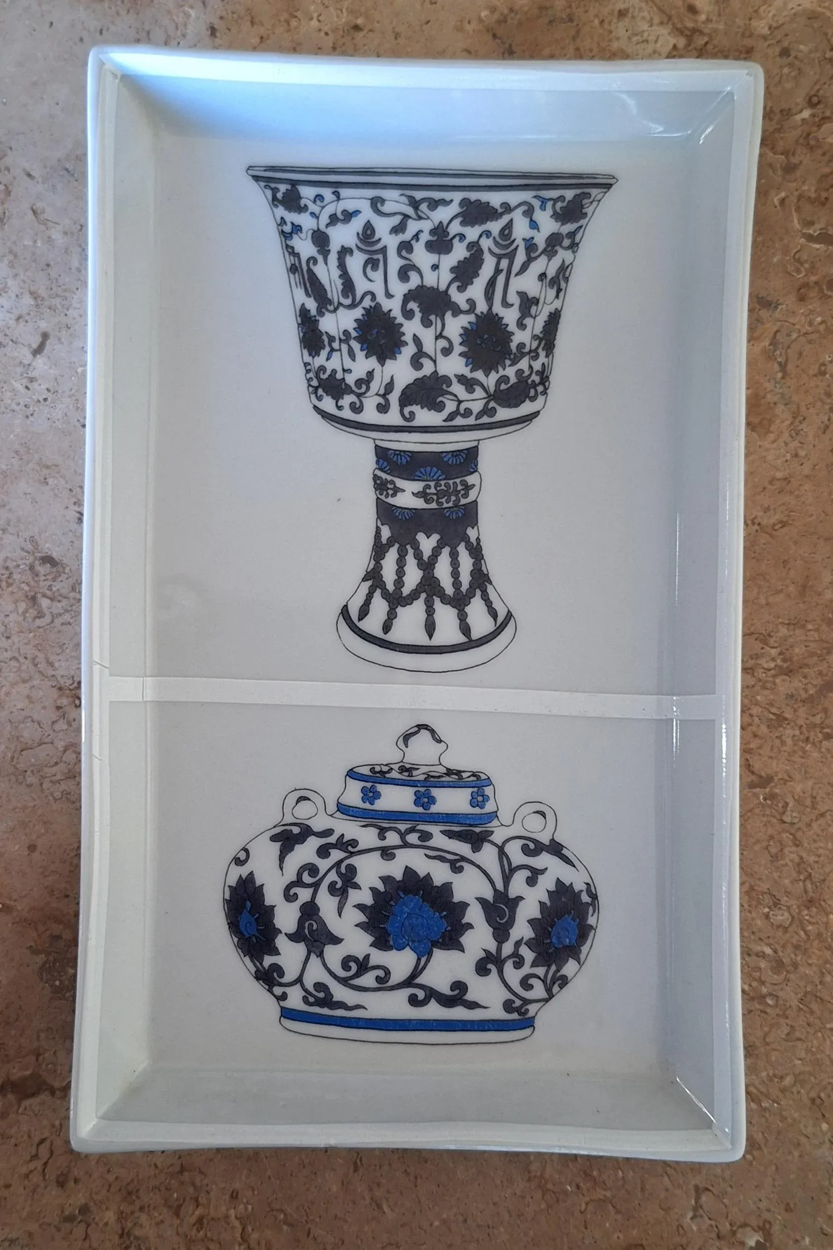 Fabienne jouvin　長方形皿　貴重 Vintage Fabienne Jouvin Paris Trinket Tray | Chairish