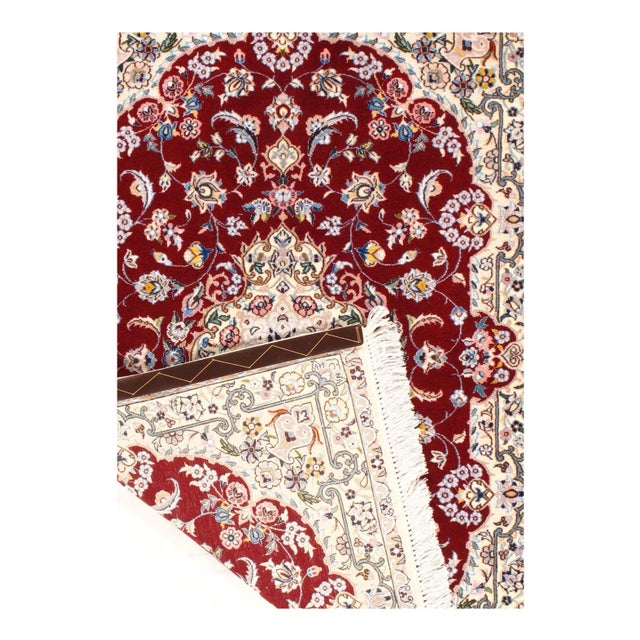 2020s Fine Hand Knotted Persian Silk & Wool Nain For Sale - Image 4 of 5