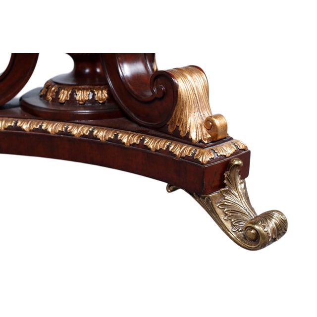 Brown 1990s Spyrograph Parquetry Gilded Center Table by Scarborough House For Sale - Image 8 of 9