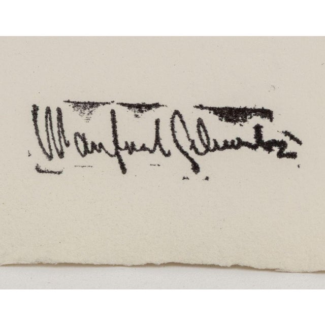 Figurative Manfred Schwartz Portrait of Man Charcoal on Paper For Sale - Image 3 of 4