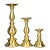 Vintage Tall Brass Pillar Candle Holders Set of 3 For Sale