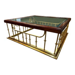 Vintage Erwin-Lambeth "Fender" Brass Plated Coffee Table For Sale