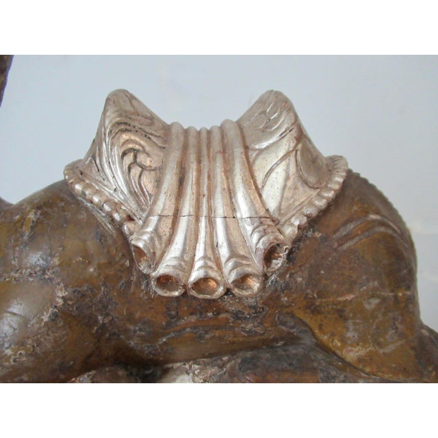 Antique Anglo-Indian Hand-Crafted, Wood-Carved & Gilded Silver Leaf Reposed Camel Accent/Decorstive Piece For Sale - Image 14 of 18