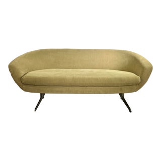 1960s Overman Light Green Chenille Pod Sofa For Sale