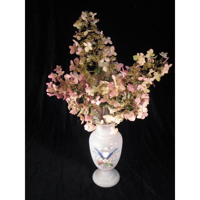 Late 19th Century Glass Vase Bristol Type Hand Painted Enameled Flowers For Sale - Image 6 of 12