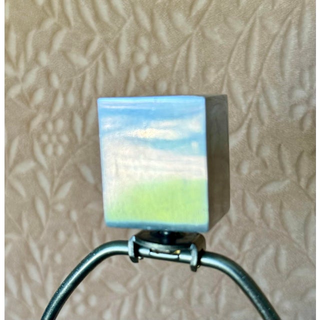 Late 20th Century Wood and Polished Aluminum Palecek Super Tall Modern Lamp For Sale - Image 10 of 10