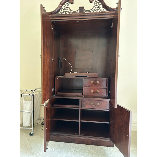 French Late 20th Century Furniture Mahogany Armoire For Sale - Image 3 of 5