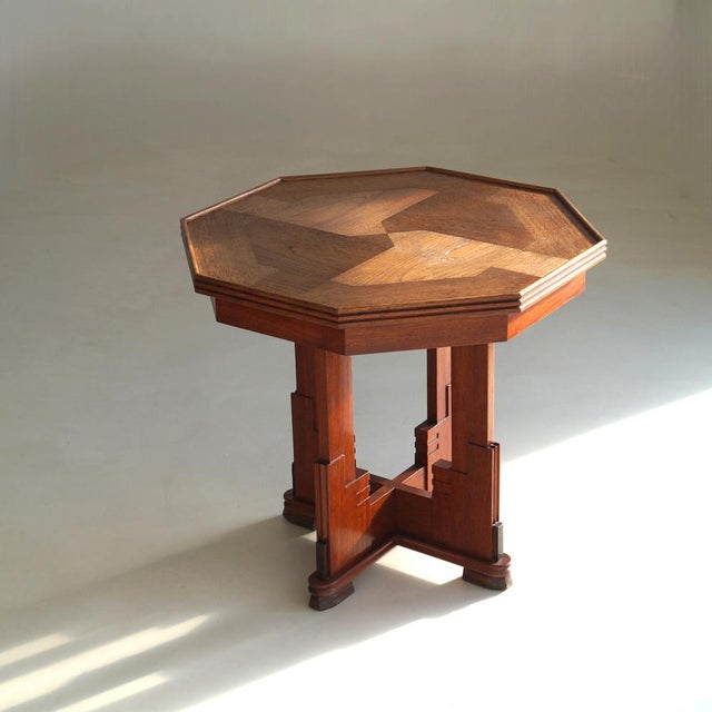 Amsterdam School Expressionist Table with Octagonal Top, Netherlands, 1920s For Sale - Image 17 of 17