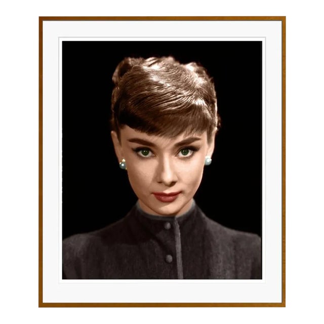 Audrey Hepburn "Roman Holiday" Brown Framed Archival Pigment Print For Sale