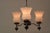 Made in czechoslovakia. Made of wood, chrome and glass. 3 x e27 or e26 bulb. Us wiring compatible. With aged patina. Wear...