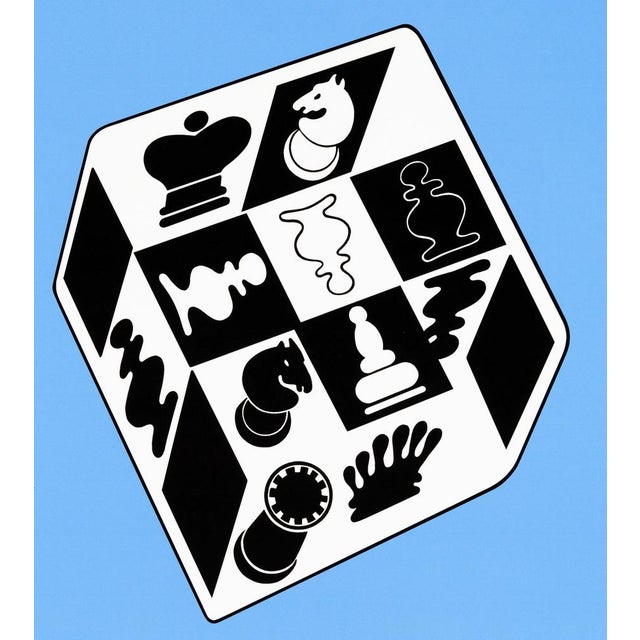 Victor Vasarely (1906-1997) Blue Chess Set Original color poster Unsigned On poster paper, 40 x 63 cm (approx. 16 x 25...