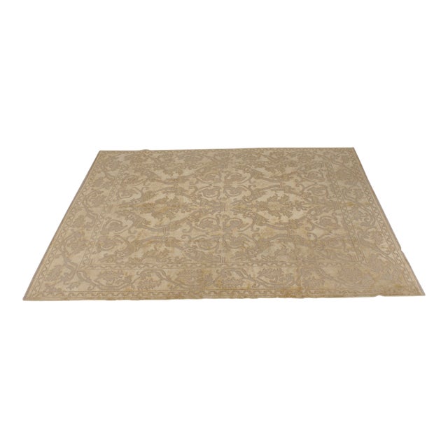 Vintage 8 X 10 Low Pile Oriental Area Rug For Sale
