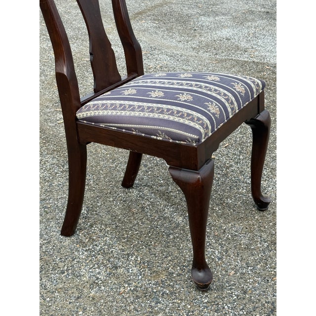 Brown Vintage Ethan Allen Queen Anne Dining Chairs - Set of 4 For Sale - Image 8 of 12