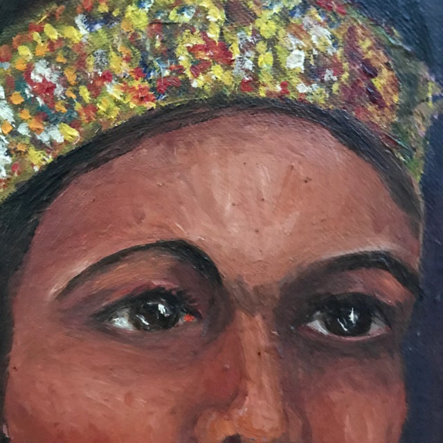 Figurative Mid Century Portrait of Native American Maiden For Sale - Image 3 of 9