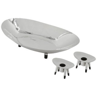 Sterling Bowl With Matching Candlesticks For Sale