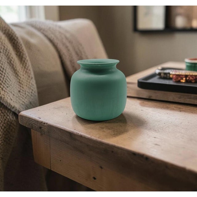 Ceramic Green Ceramic Vase with Matte Finish by Giovanni Gariboldi, Italy, 1960s For Sale - Image 7 of 8