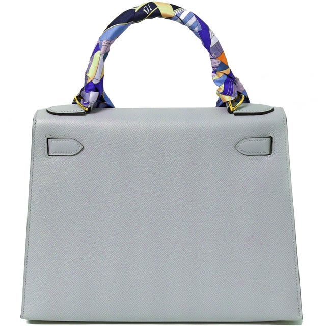 Hermès Hermès Kelly 28 Sellier Bleu Glacier Epsom Gold Hardware 2025 For Sale - Image 4 of 9