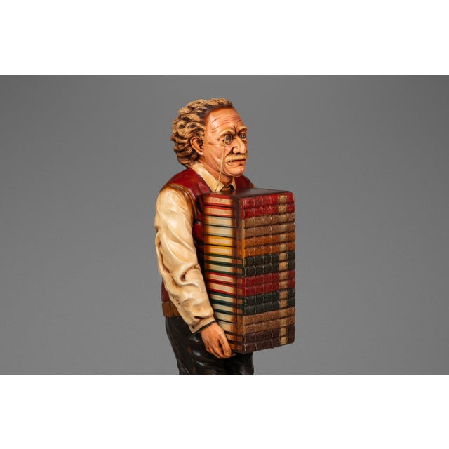 Rare Vintage Lifesize Albert Einstein Statue W/ Storage Cabinet in Fiberglass & Plaster, Usa, C. 1980s For Sale - Image 10 of 18