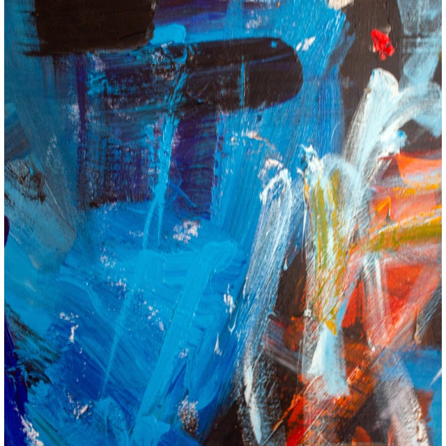 Royal Blue “The Conductor” – Large Abstract Expressionist Painting by Nathalie Gribinski For Sale - Image 8 of 8