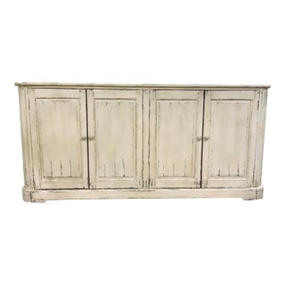 Organic Modern Distressed Age Cream Finished Sideboard For Sale