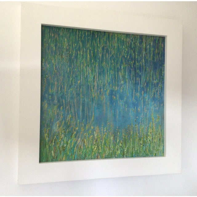 ‘Golden Rain’ Acrylic and marble plaster on canvas board Image 50×50 cm I create the picture first in plaster, made from...