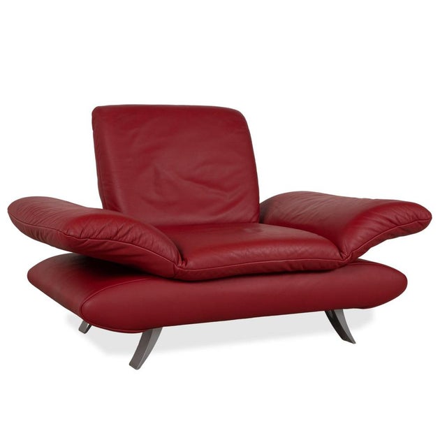 Leather Armchair in Red with Manual Function by Koinor Rossini For Sale - Image 17 of 17