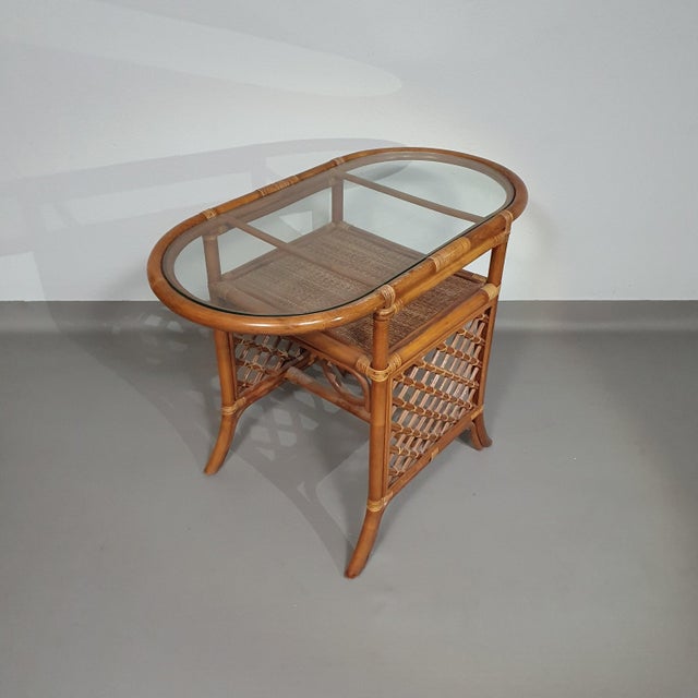 Balcony Table and Chairs in Rattan and Bamboo, 1970s, Set of 3 For Sale - Image 13 of 18