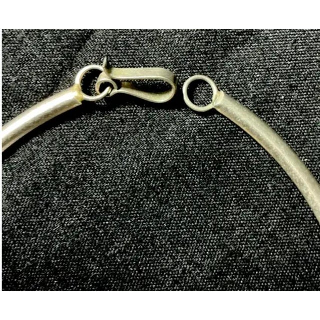 Turquoise Mexican Alpaca Silver and Turquoise Inlay Necklace For Sale - Image 8 of 9