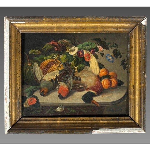 French French School, 19th century. Still life with a wine decanter. Oil painting on panel. For Sale - Image 3 of 3