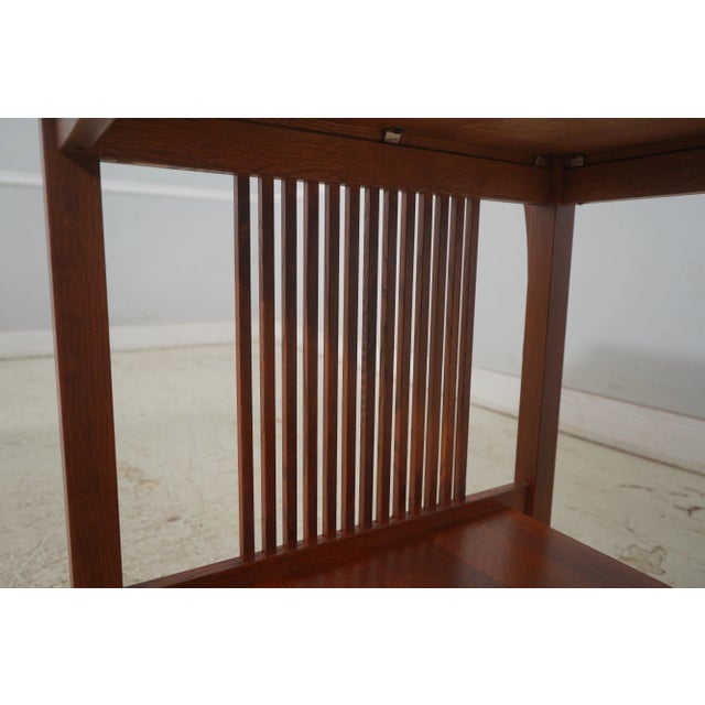 Brown Stickley Mission Oak Square Living Room Lamp Table For Sale - Image 8 of 14
