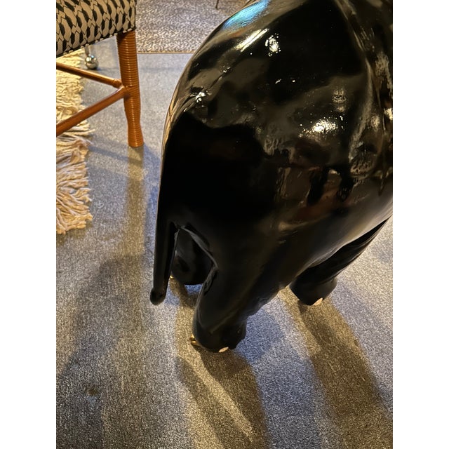 1960s Large Teakwood Elephant Garden Seat Sculpture For Sale - Image 5 of 9