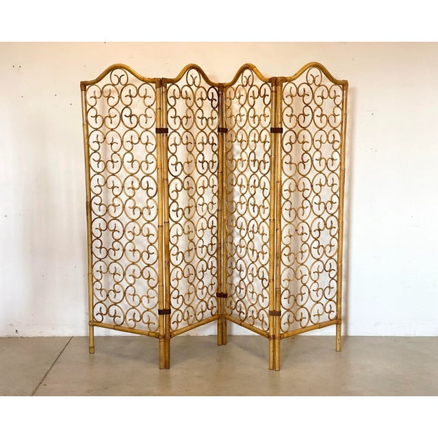 Mid-Century Modern Vintage Screen in Bamboo, 1970s For Sale - Image 3 of 8