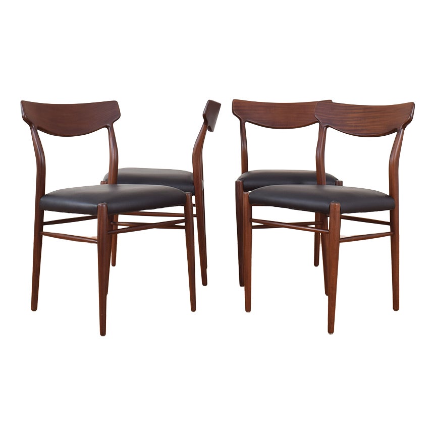 Mid-Century Modern Teak Dining Chairs by Gustav Herkströter for Lübke