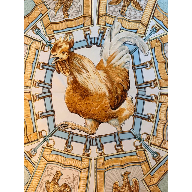 Hermes Les Coqs D’or Silk Scarf 1960 Designed by Françoise De La Perriere For Sale In New York - Image 6 of 12
