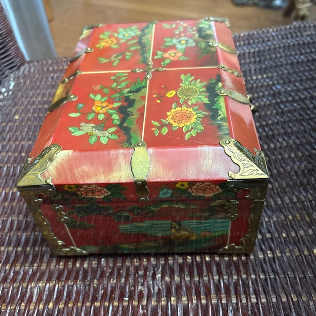 Folk Art Antique Jewelry Box- Korean Ox Horn For Sale - Image 3 of 12