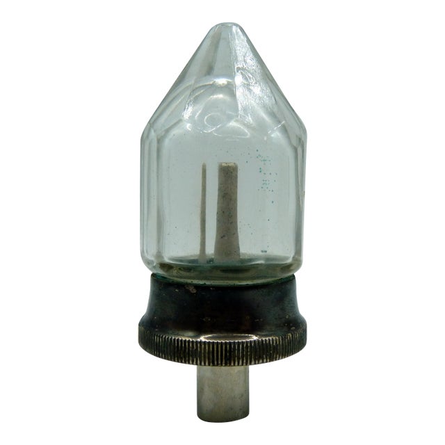 Antique French Glass Electrical Insulator Lamp Finial For Sale
