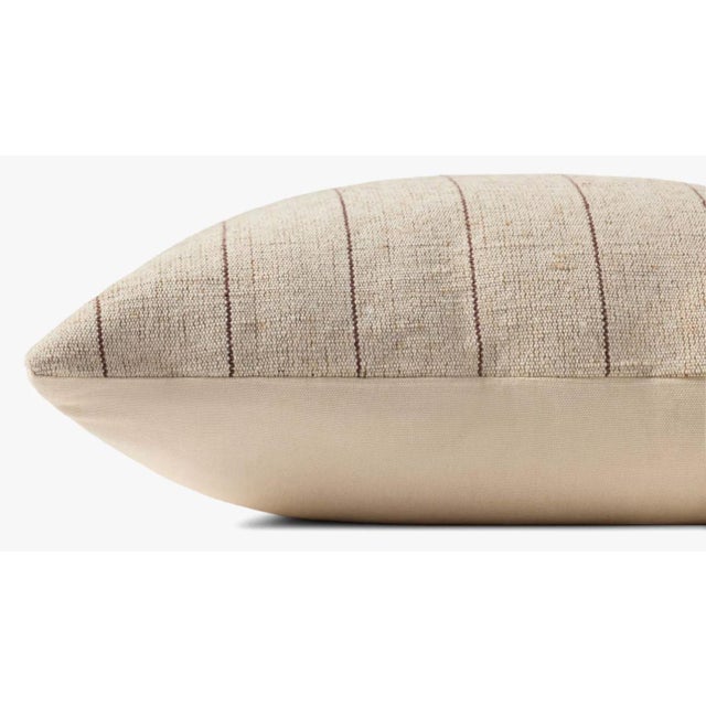 Keisha Natural and Brown Pillow. Includes down insert. Material Jute and Cotton. Specifications: Closure: Hidden Flap...