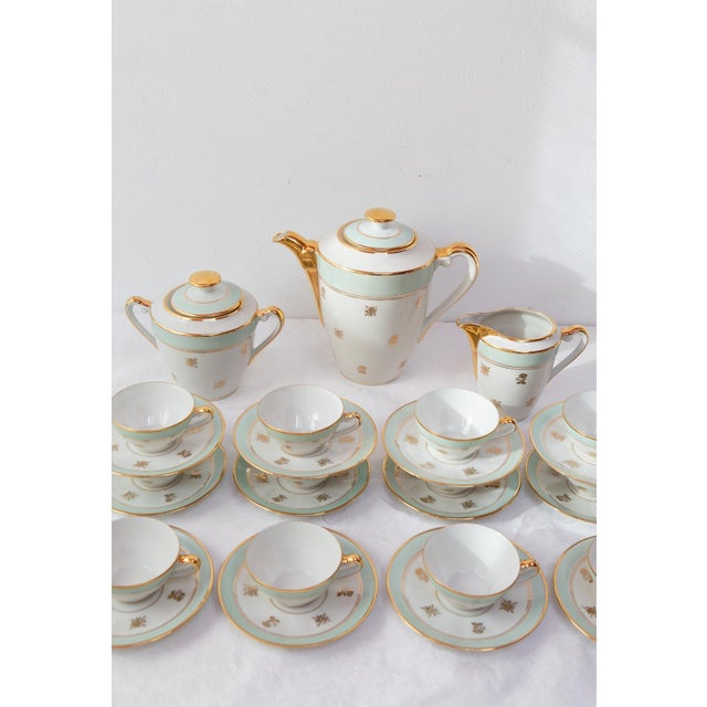 1950s French Porcelain Tea or Coffee Service for 12 from Limoges, 1950s, Set of 27 For Sale - Image 5 of 9