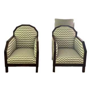 1920s Pair of Art-Deco-Inspired Accent Chairs For Sale