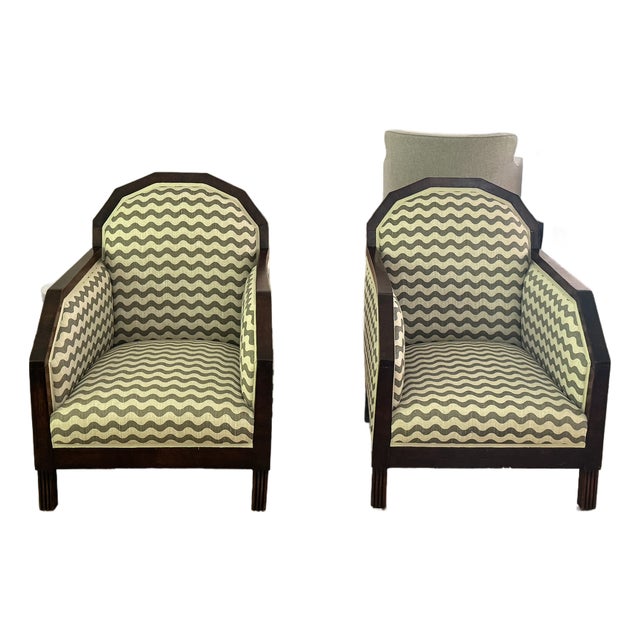 1920s Pair of Art-Deco-Inspired Accent Chairs For Sale