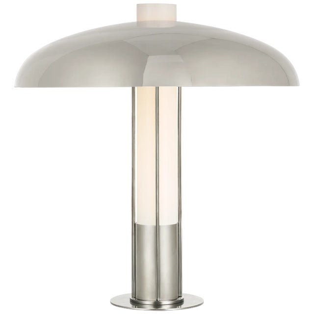 Kelly Wearstler for Visual Comfort Signature Troye Medium Table Lamp in Polished Nickel with Polished Nickel Shade For Sale