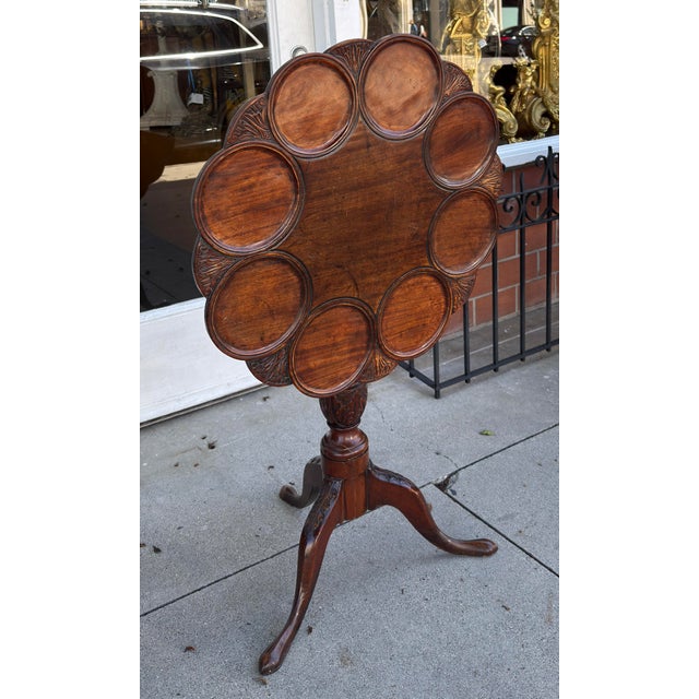 Antique 18c George III Style Carved Mahogany Tilt Top Supper Table For Sale In Los Angeles - Image 6 of 7