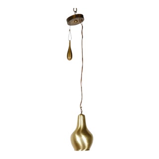 1950s Paavo Tynell Satin Brass Pendant For Sale
