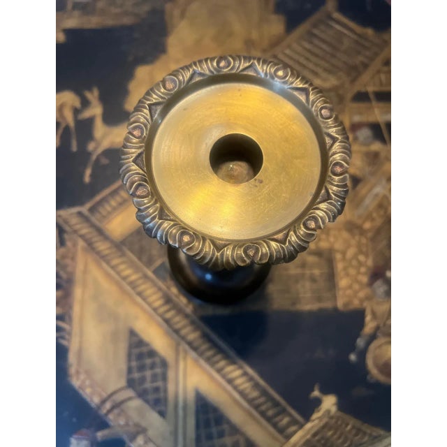 Maitland - Smith Vintage Maitland-Smith Attributed Barley Twist Pillar Candlestick Holders- Set of 2 For Sale - Image 4 of 9