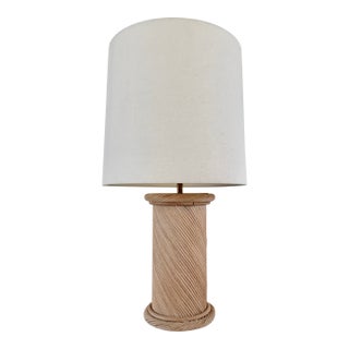 Coastal Vintage Twisted Design Pencil Reed Table Lamp From 80's For Sale