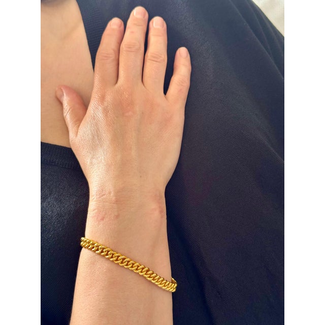 Cuban Link 24 Karat Pure Yellow Gold Solid Bracelet, 65 Gm, Unisex , 8 INCH For Sale - Image 14 of 18