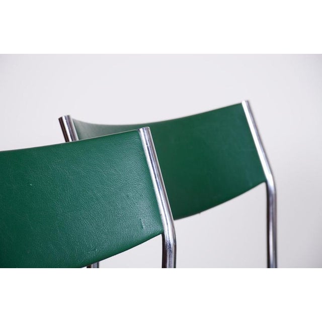 Mid-Century Chairs in Chrome and Leatherette, Central Europe, 1950s, Set of 4 For Sale - Image 4 of 13