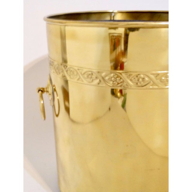 Large Antique English Gilt Brass Lidded Jardiniere / Container / Coal Bin For Sale - Image 10 of 12